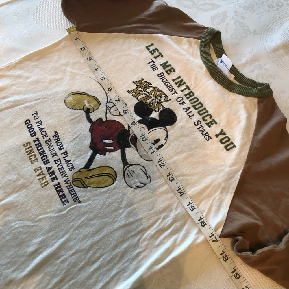 Zara Disney Mickey And Friends Boys Size 9 Long Sleeves Shirt Cream/Brown Top - Picture 5 of 12
